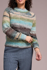 Tribal Tribal Aquahaze L/S Mock Neck Sweater CC Tribal Tribal Aquahaze L/S Mock Neck Sweater CC