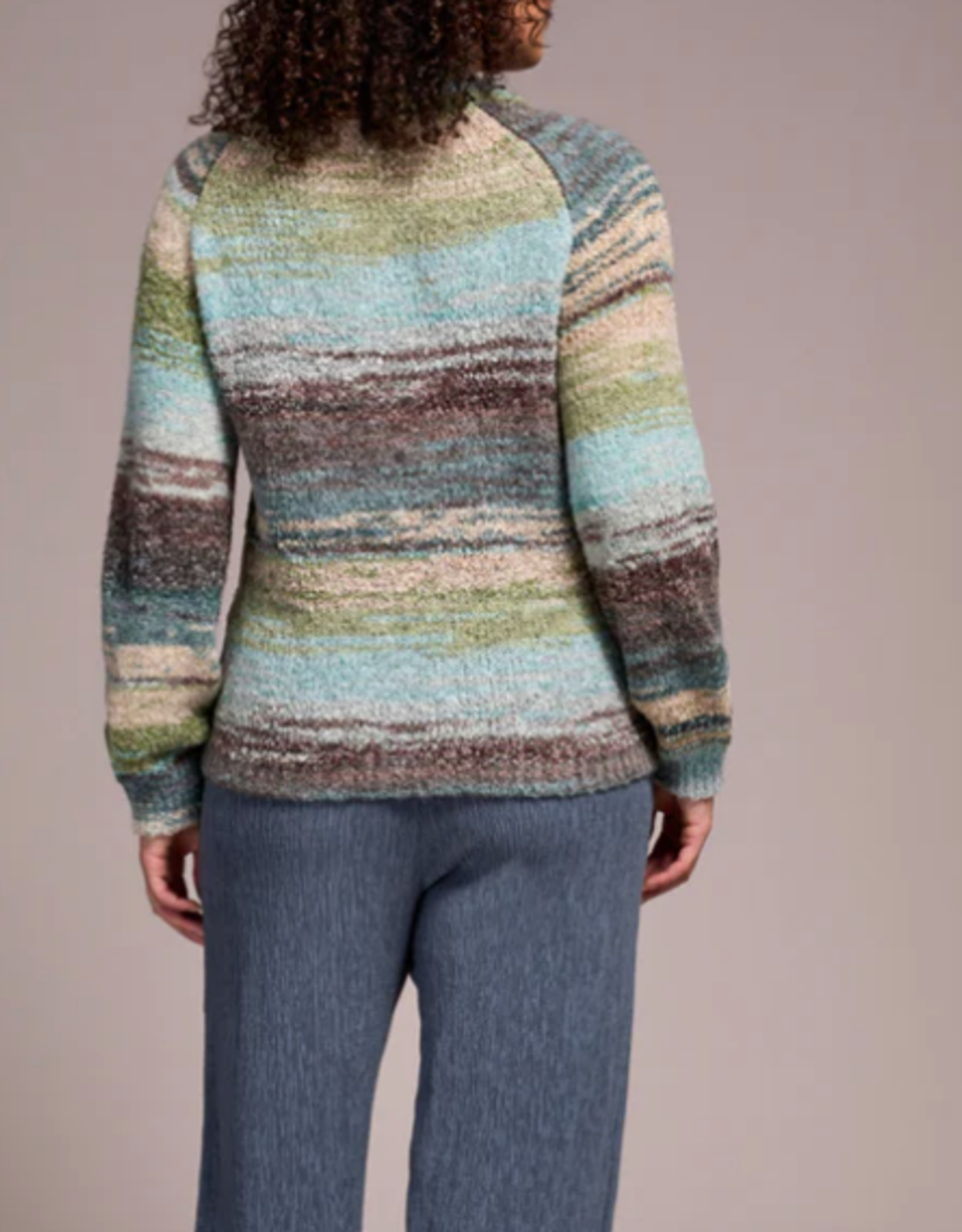 Tribal Tribal Aquahaze L/S Mock Neck Sweater CC