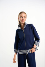 Joseph Ribkoff Joseph Ribkoff Indigo Scuba Jersey Jacket w/Funnel Collar