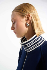 Joseph Ribkoff Joseph Ribkoff Indigo Scuba Jersey Jacket w/Funnel Collar