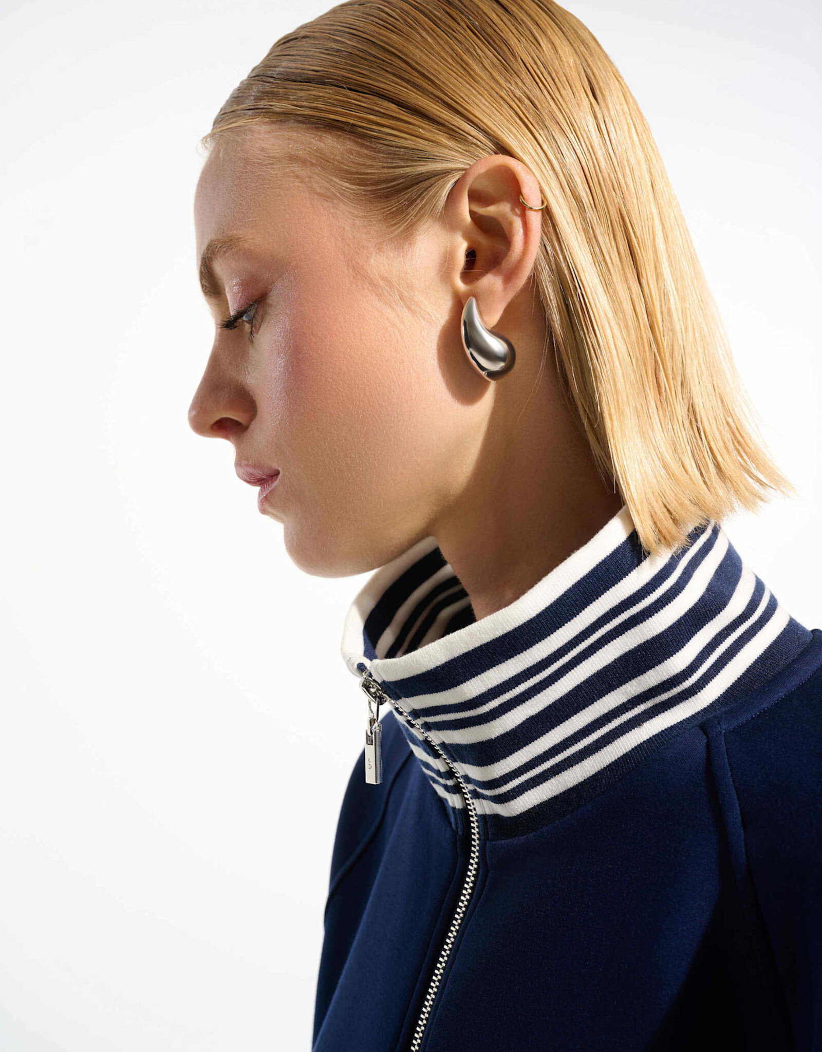 Joseph Ribkoff Joseph Ribkoff Indigo Scuba Jersey Jacket w/Funnel Collar