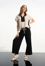 Joseph Ribkoff Joseph Ribkoff Silky Knit Color Block Top w/Zipped Collar