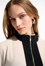 Joseph Ribkoff Joseph Ribkoff Silky Knit Color Block Top w/Zipped Collar