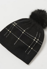 Joseph Ribkoff Joseph Ribkoff Black Knitted Faux Fur Pompom Hat