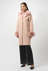 Joseph Ribkoff Joseph Ribkoff Rose Faux Feather/Fur Sweater Coat