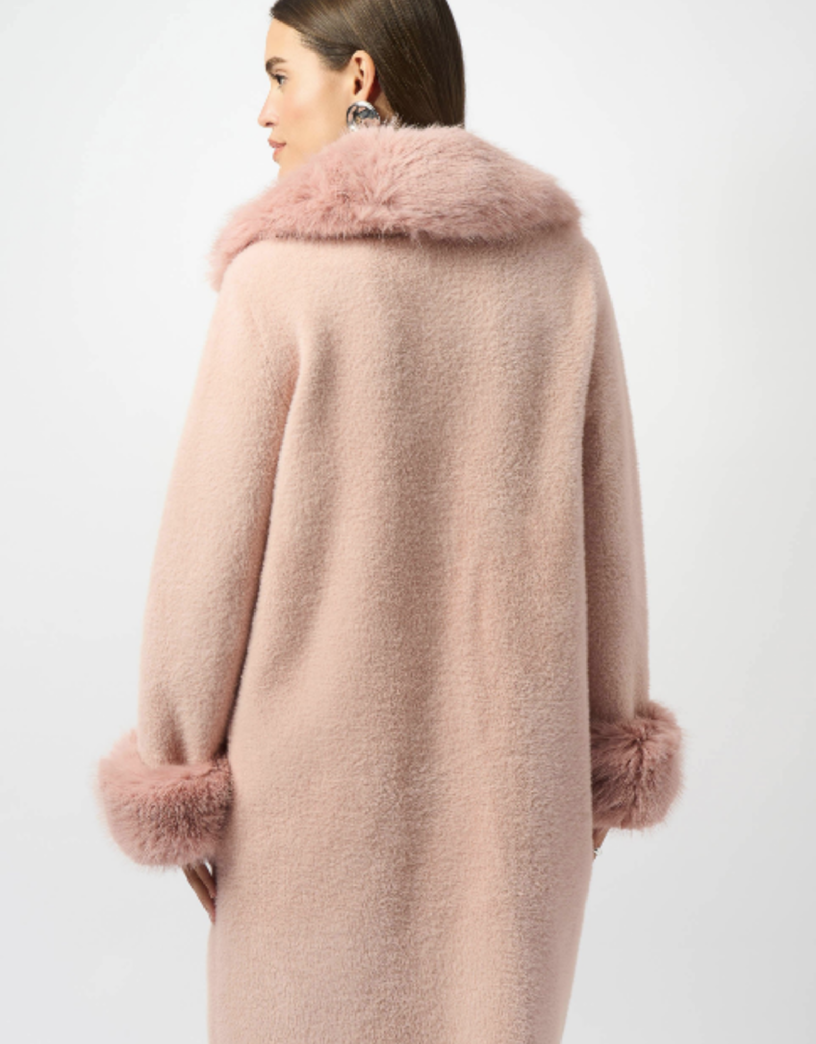 Joseph Ribkoff Joseph Ribkoff Rose Faux Feather/Fur Sweater Coat