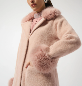 Joseph Ribkoff Joseph Ribkoff Rose Faux Feather/Fur Sweater Coat