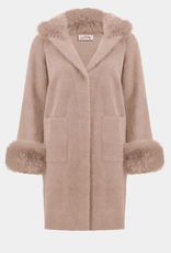 Joseph Ribkoff Joseph Ribkoff Rose Faux Feather/Fur Sweater Coat