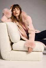 Joseph Ribkoff Joseph Ribkoff Rose Faux Feather/Fur Sweater Coat