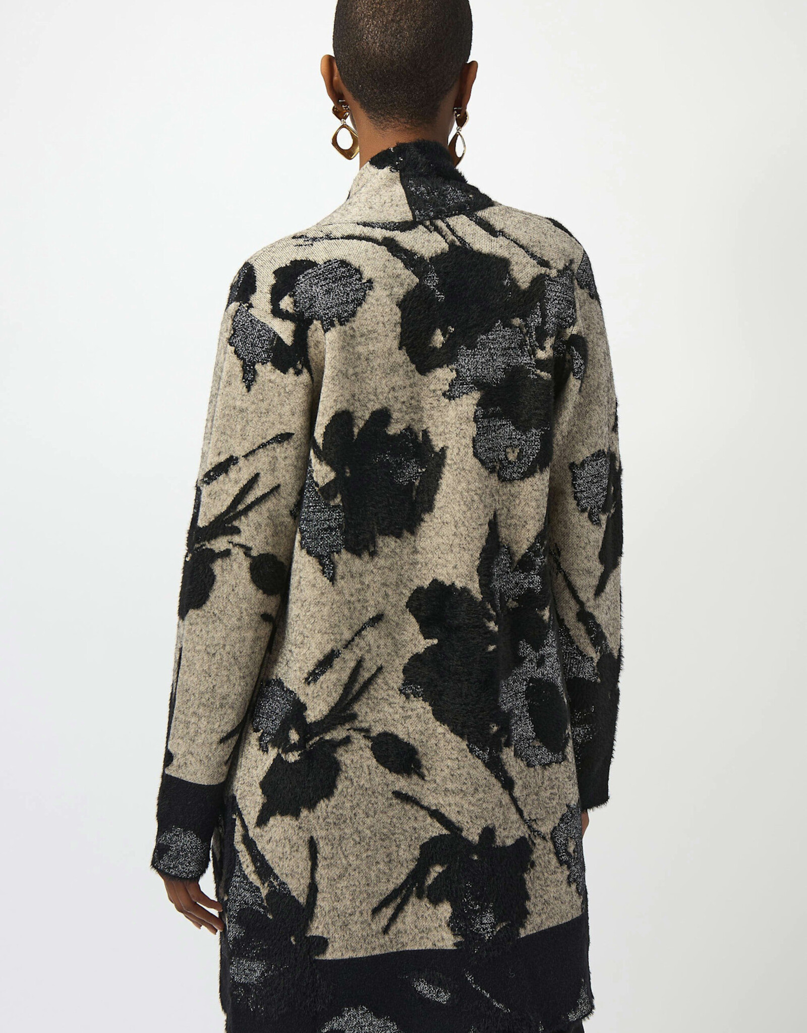 Joseph Ribkoff Joseph Ribkoff Chmpgn/Blk Jacquard Sweater Knit Cardigan