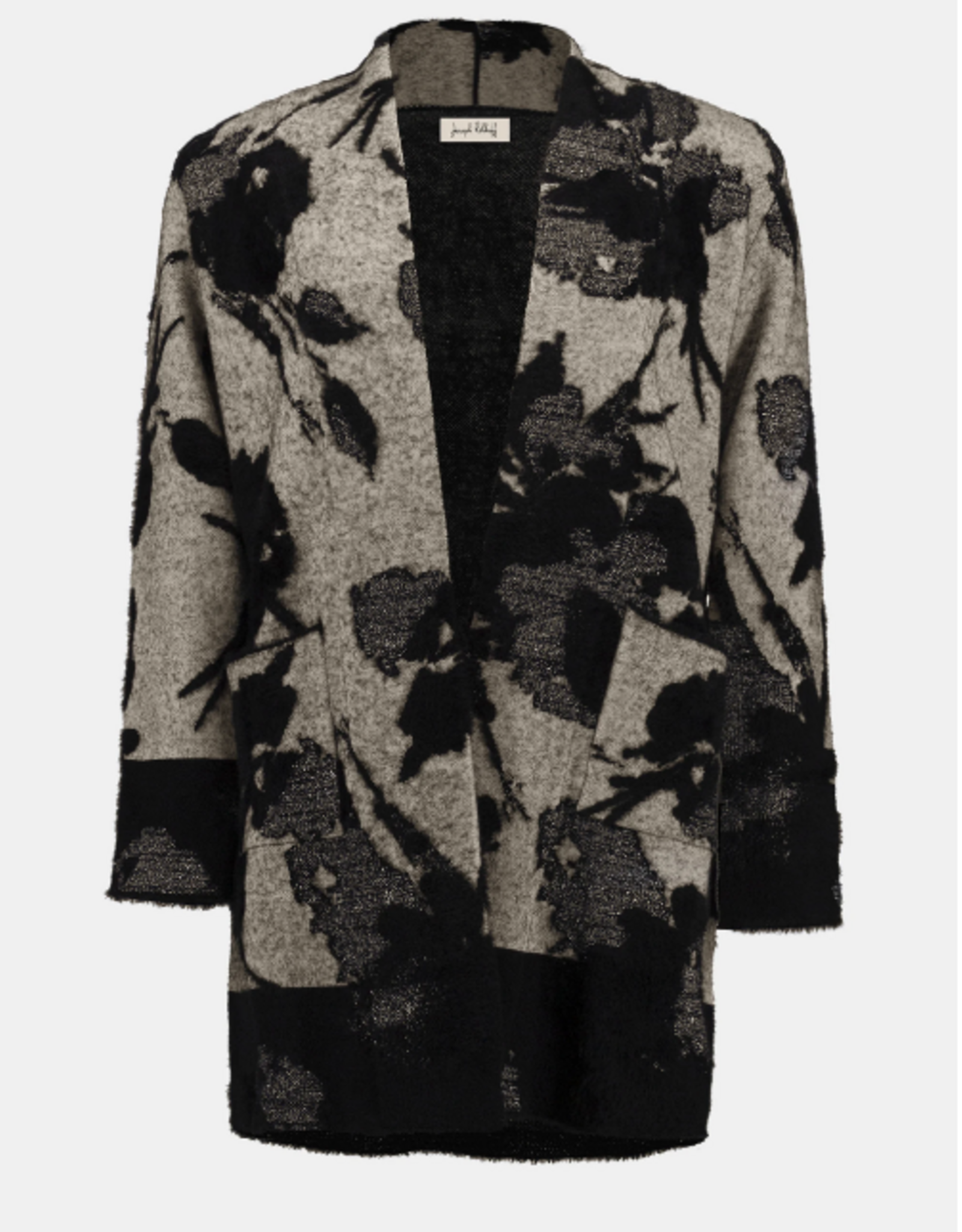 Joseph Ribkoff Joseph Ribkoff Chmpgn/Blk Jacquard Sweater Knit Cardigan