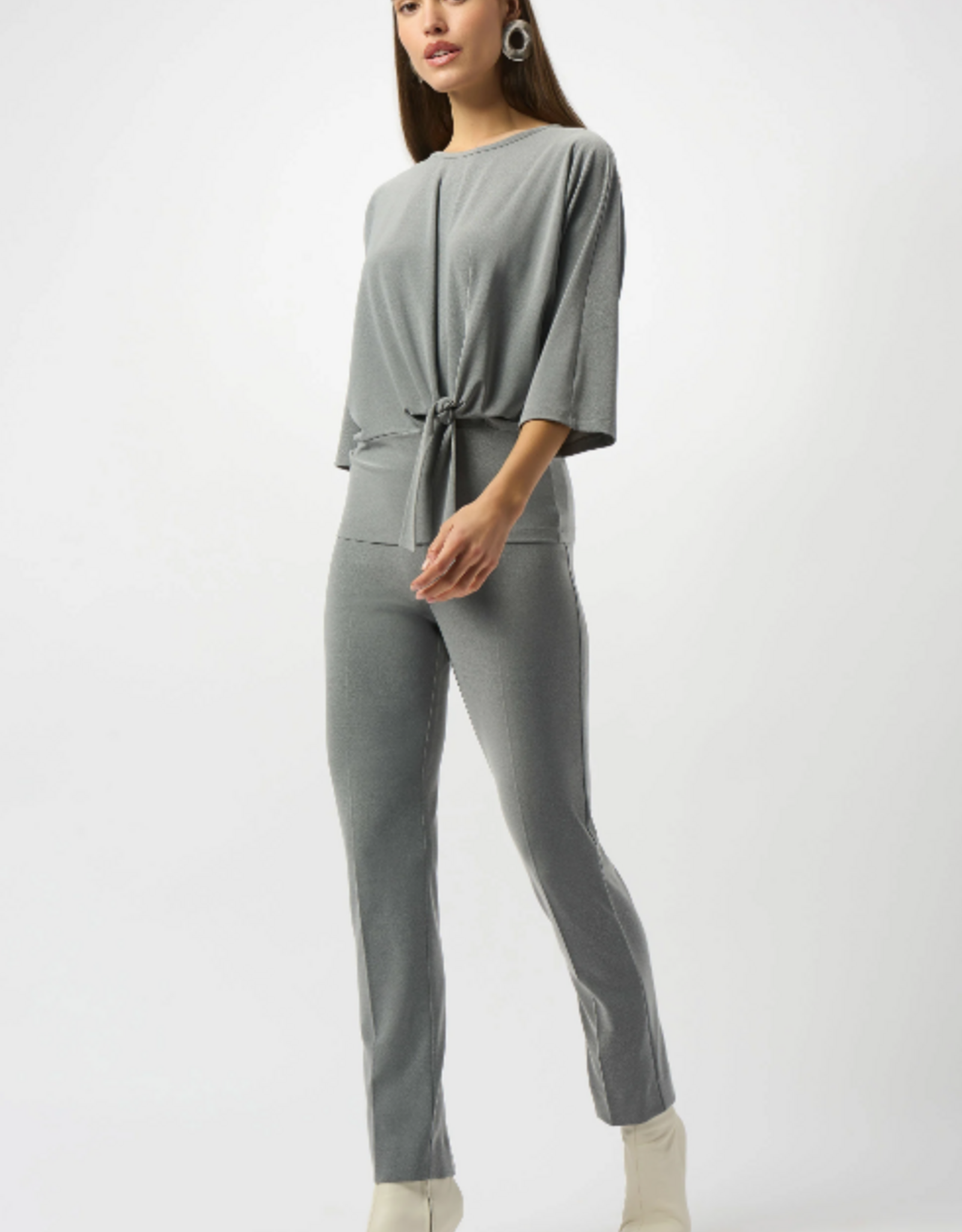 Joseph Ribkoff Joseph Ribkoff Grey Silky Knit Straight Leg Pull-On Pants