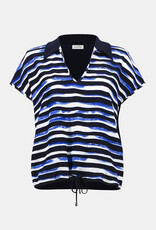 Joseph Ribkoff Joseph Ribkoff Blue/Vanilla Stripe Print Cocoon Top w/Silky Knit Back