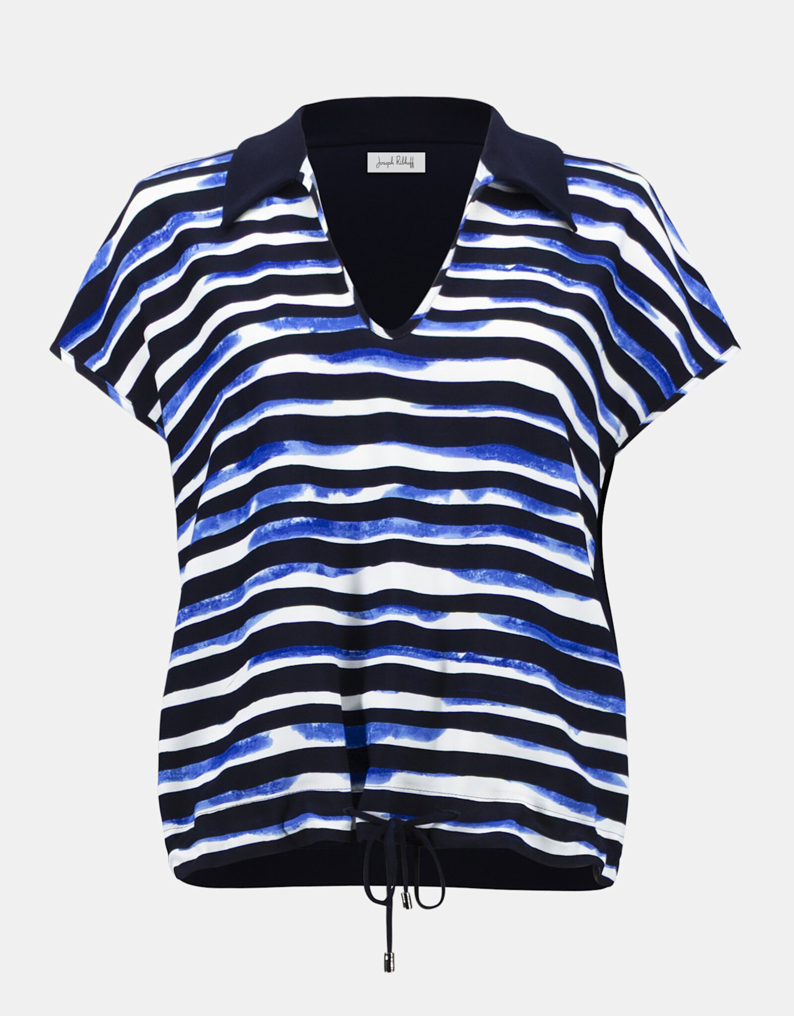 Joseph Ribkoff Joseph Ribkoff Blue/Vanilla Stripe Print Cocoon Top w/Silky Knit Back