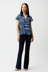 Joseph Ribkoff Joseph Ribkoff Blue/Vanilla Stripe Print Cocoon Top w/Silky Knit Back