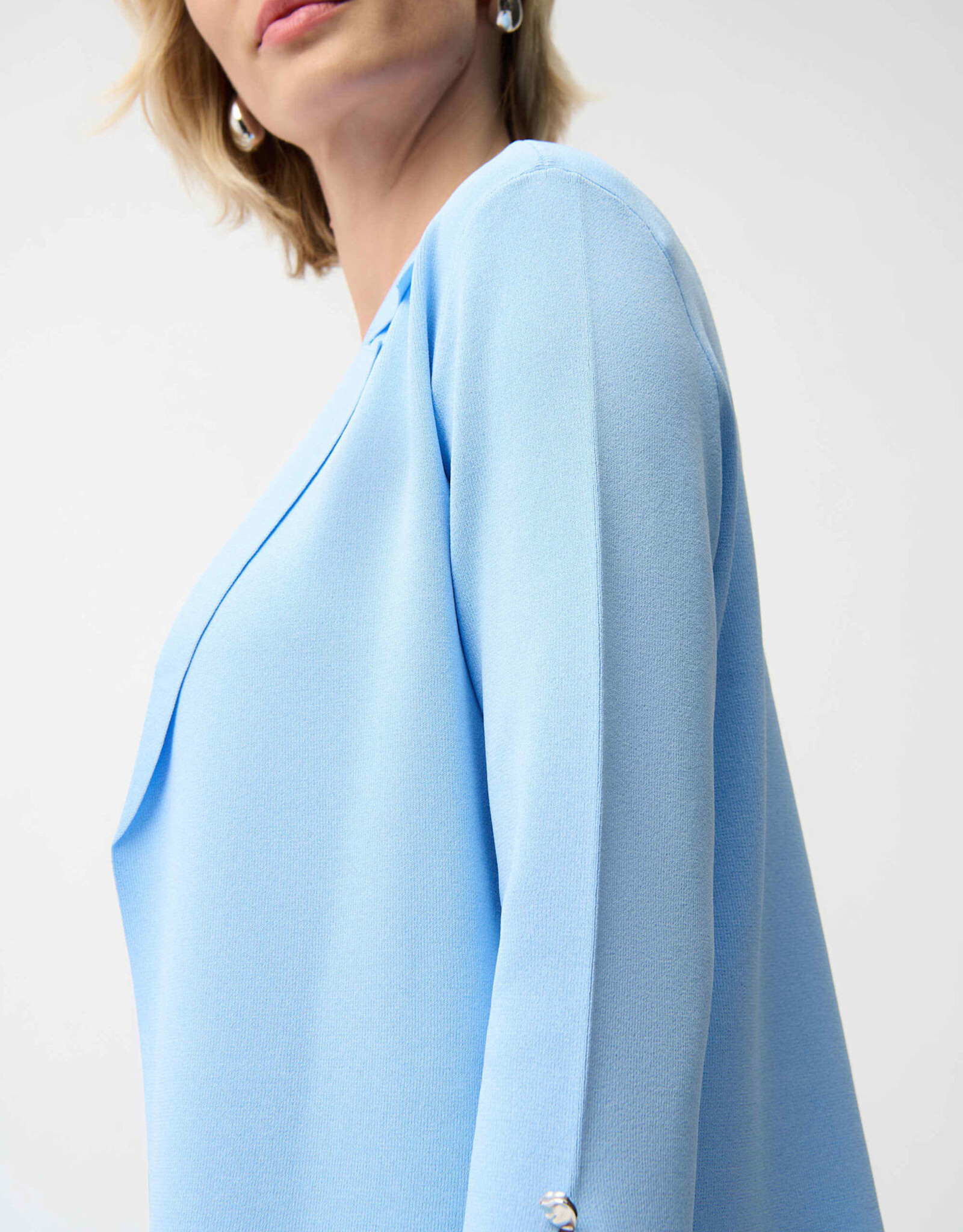 Joseph Ribkoff Joseph Ribkoff Sky Blue Viscose Blend Open-Front Cardigan