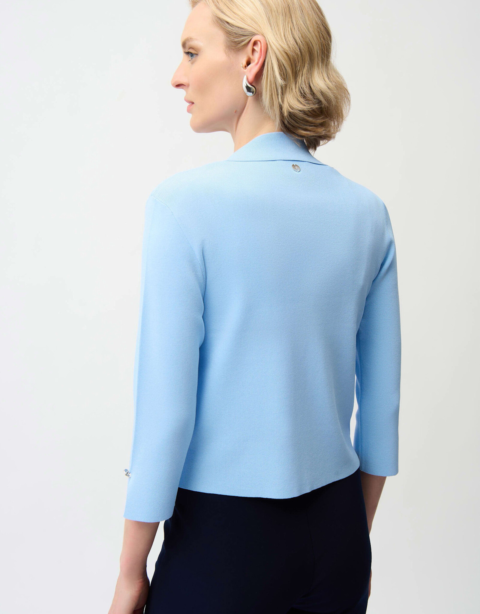 Joseph Ribkoff Joseph Ribkoff Sky Blue Viscose Blend Open-Front Cardigan