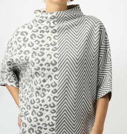 Joseph Ribkoff Joseph Ribkoff  Leopard Print/Chevron Pattern High Neck Sweater RK
