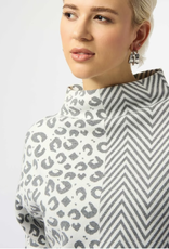 Joseph Ribkoff Joseph Ribkoff  Leopard Print/Chevron Pattern High Neck Sweater RK