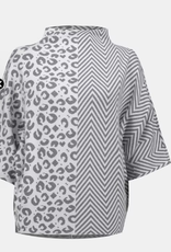 Joseph Ribkoff Joseph Ribkoff  Leopard Print/Chevron Pattern High Neck Sweater RK