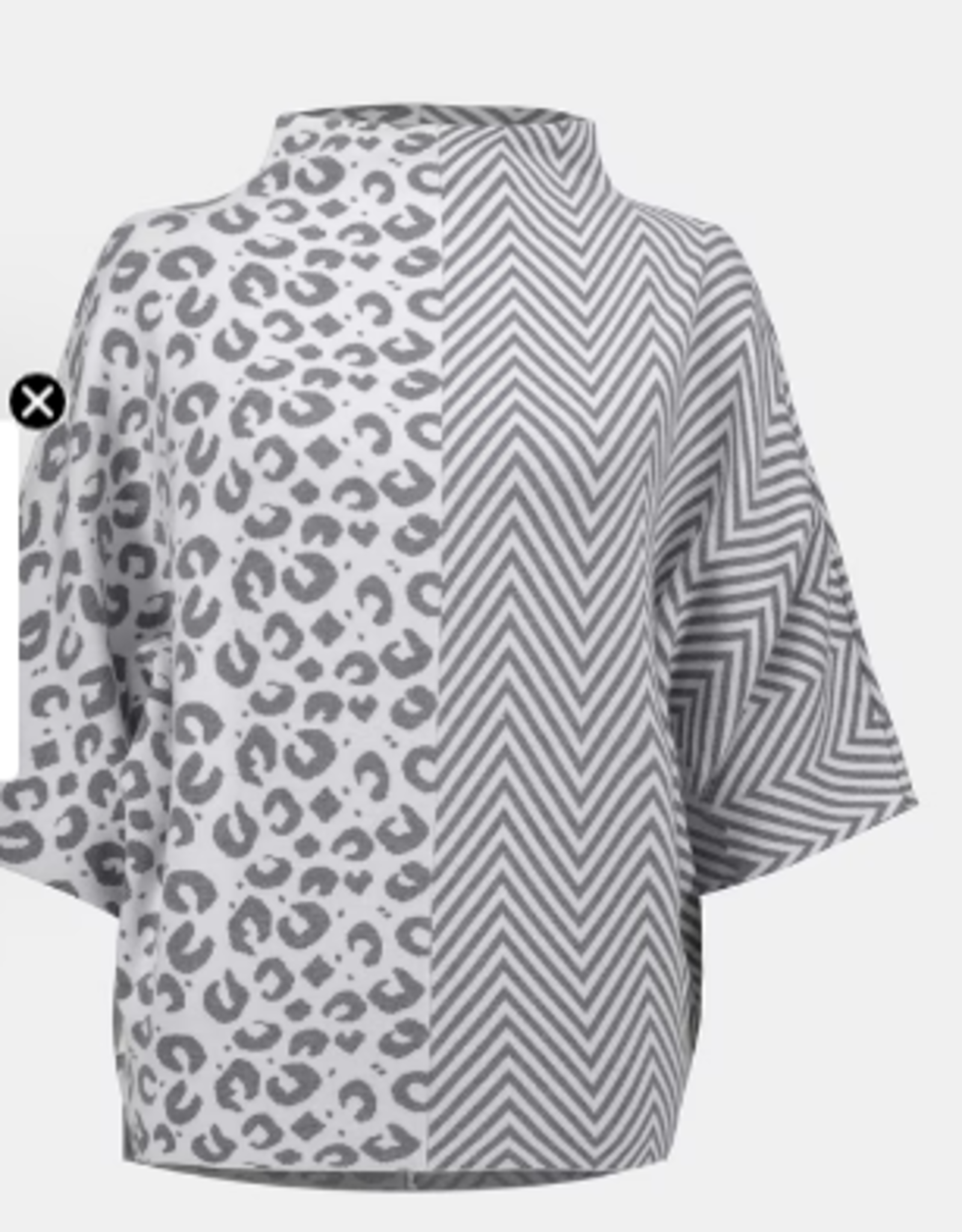 Joseph Ribkoff Joseph Ribkoff  Leopard Print/Chevron Pattern High Neck Sweater RK