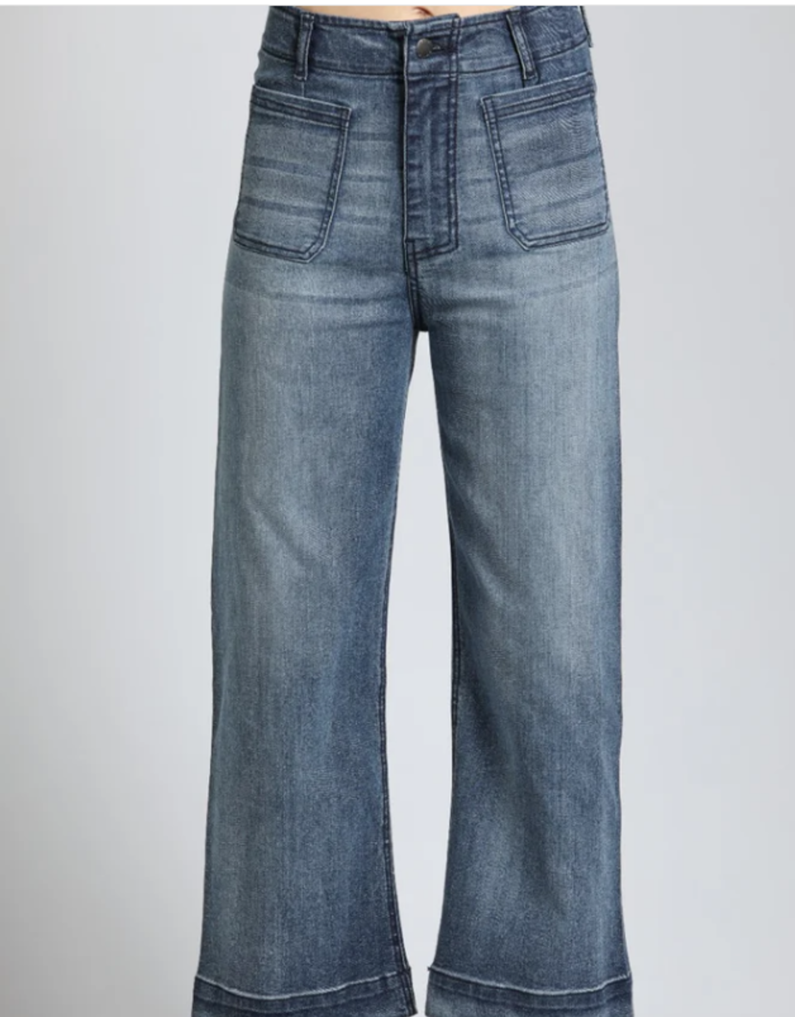 APNY APNY Indigo Cropped Wide Leg Pant W/Patch Pockets CL