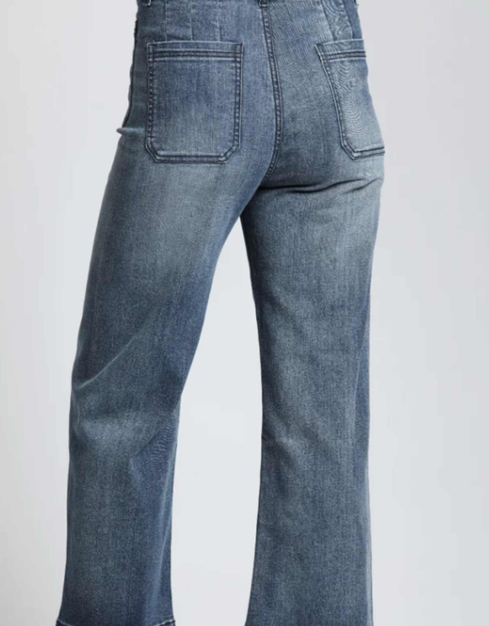 APNY APNY Indigo Cropped Wide Leg Pant W/Patch Pockets CL