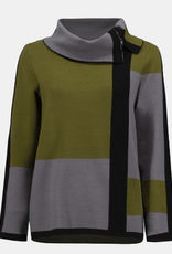 Joseph Ribkoff Joseph Ribkoff Jacquard Artichoke Color Blocked Sweater SA