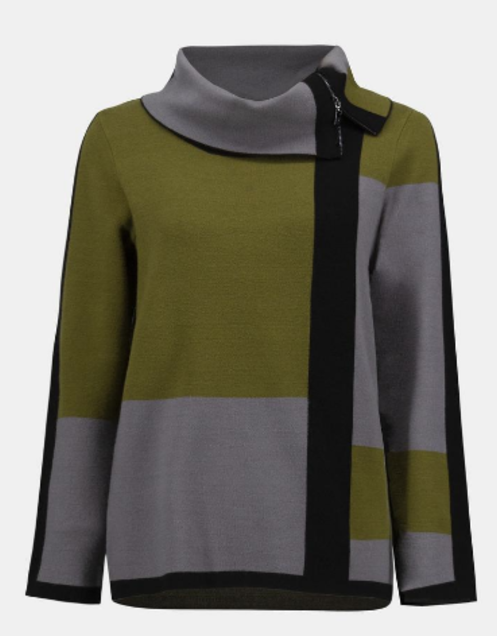 Joseph Ribkoff Joseph Ribkoff Jacquard Artichoke Color Blocked Sweater SA