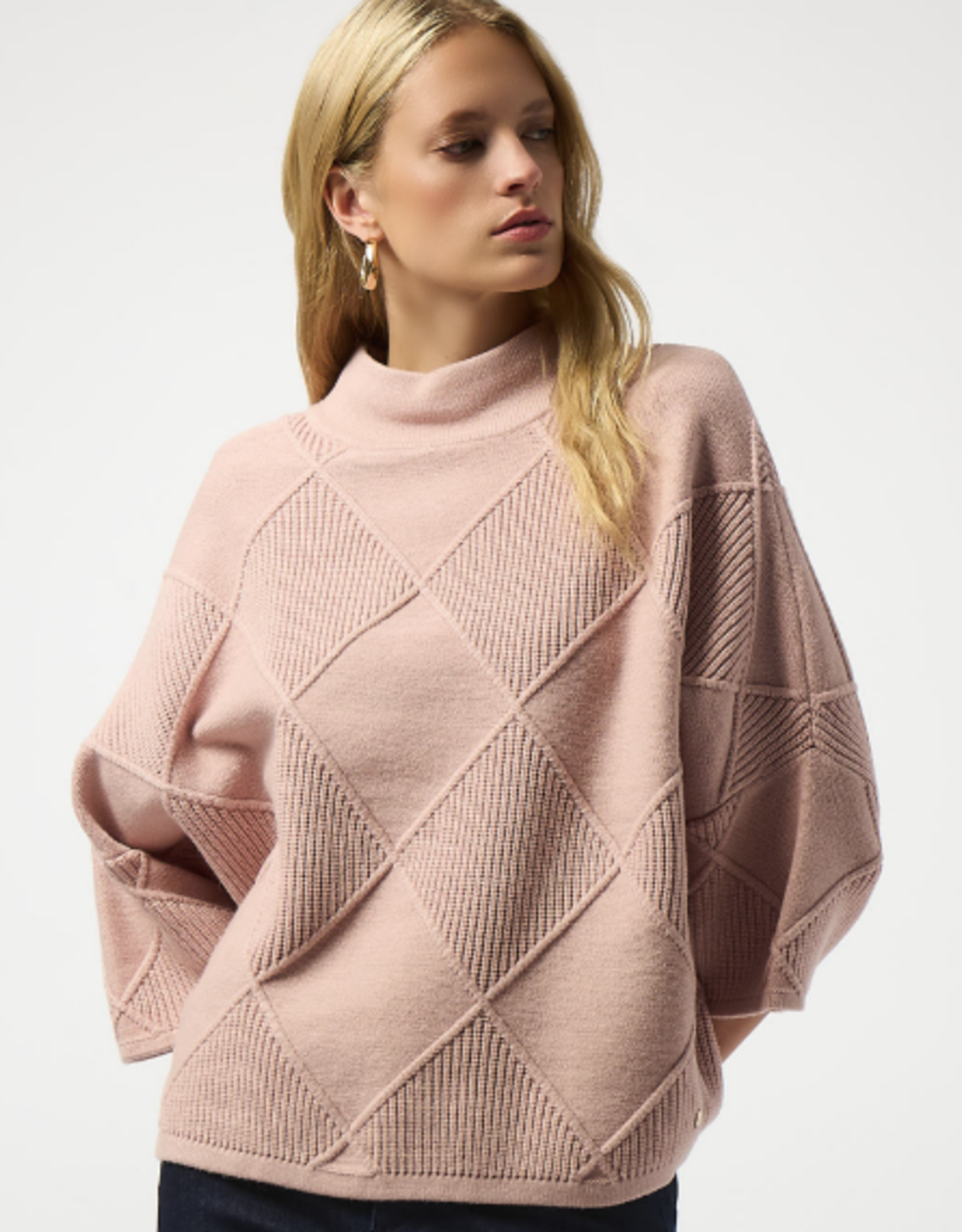 Joseph Ribkoff Joseph Ribkoff Rose Textured Mock Neck L/S Sweater OA