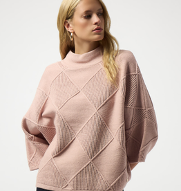Joseph Ribkoff Joseph Ribkoff  Rose Textured Mock Neck L/S Sweater OA