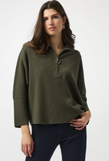 Joseph Ribkoff Joseph Ribkoff  Avocado Relaxed Fit 1/4 Zip Shawl Collar SO