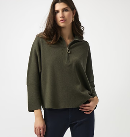 Joseph Ribkoff Joseph Ribkoff  Avocado Relaxed Fit 1/4 Zip Shawl Collar SO