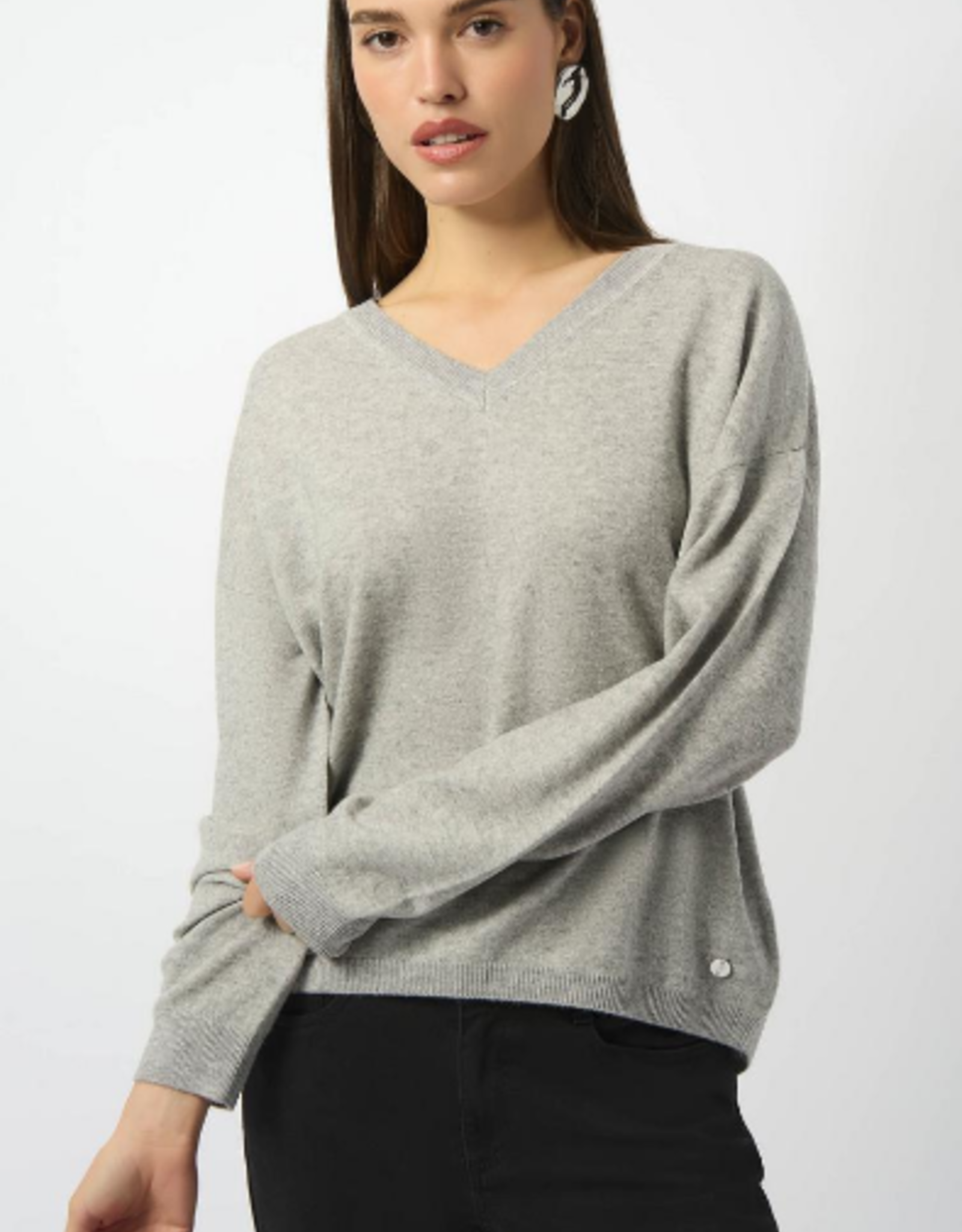 Joseph Ribkoff Joseph Ribkoff Grey  V-Neck L/S Pull Over Sweater OS