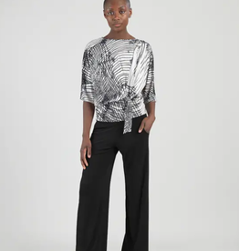 Clara Sun Woo Clara Sun Woo Black/Bone Geo Web Lines Signature Soft Knit Side Tie Top CL
