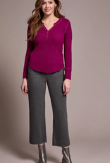 Tribal Tribal  H.Plummwine Henley Top W/Buttons