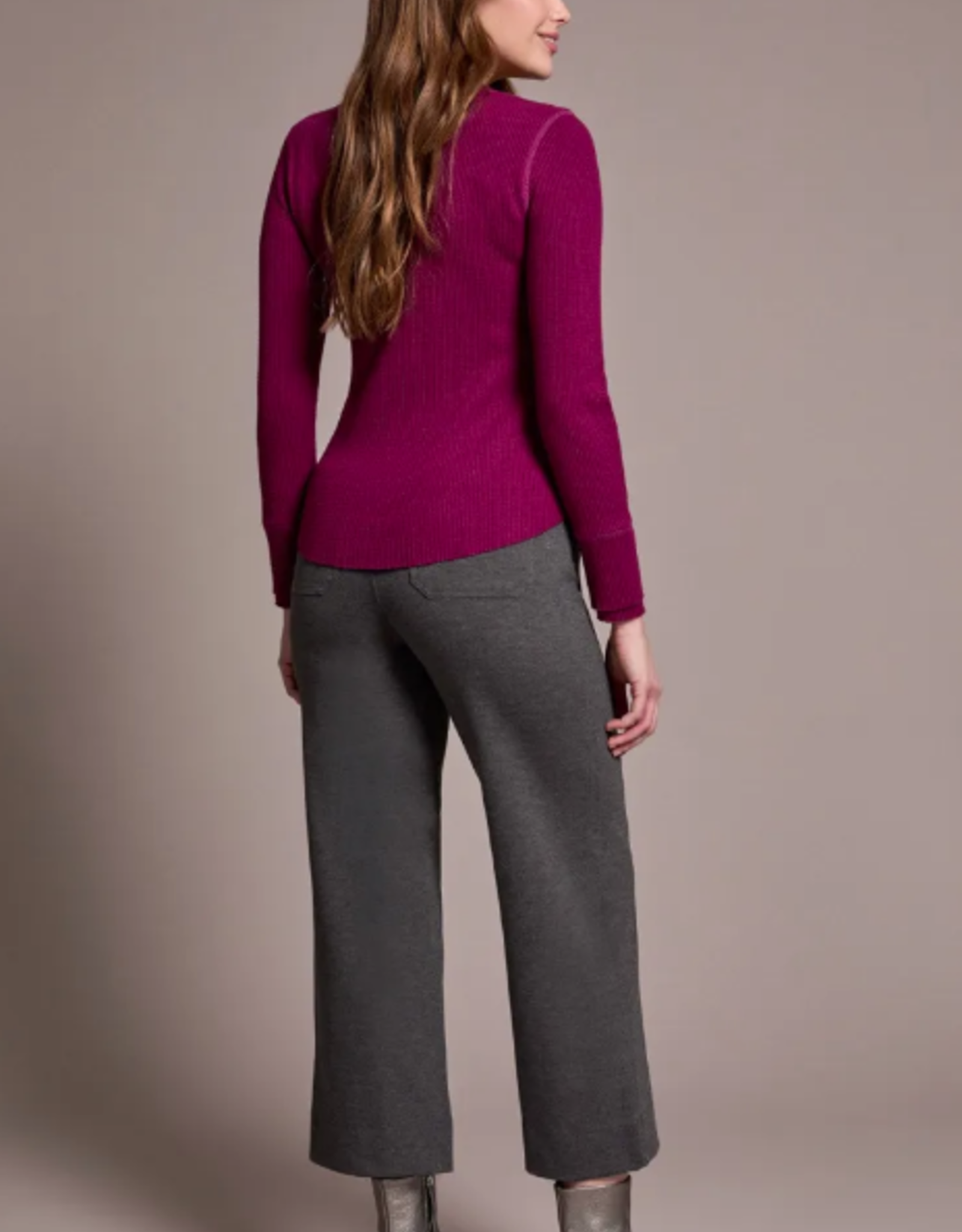 Tribal Tribal  H.Plummwine Henley Top W/Buttons