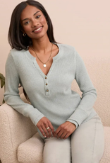 Tribal Tribal  H.Silverpine Henley Top W/Buttons