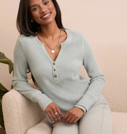 Tribal Tribal H.Silverpine Henley Top W/Buttons