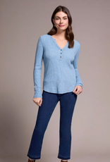 Tribal Tribal  H.Denim Henley Top W/Buttons