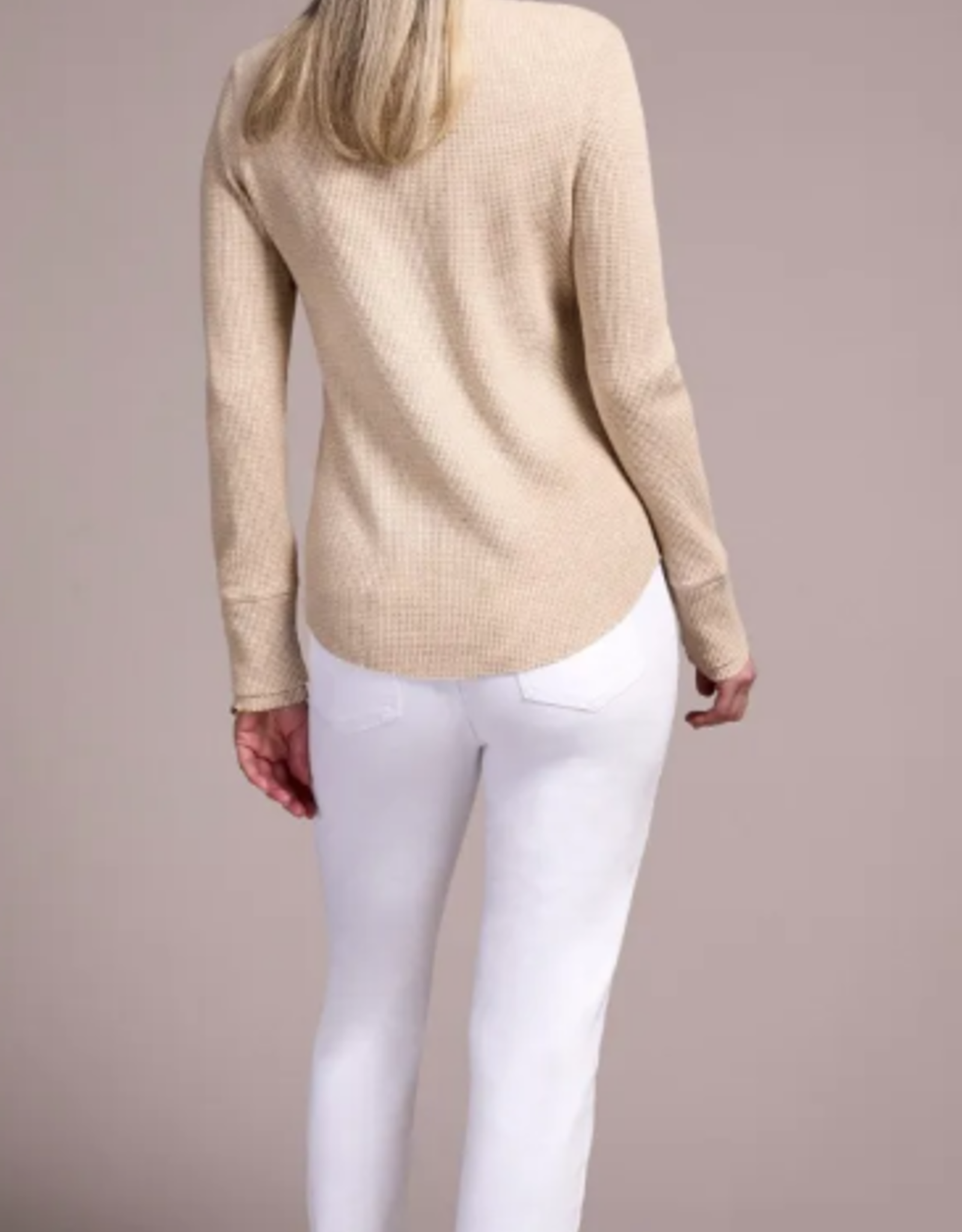 Tribal Tribal Oatmeal Henley Top W/Buttons