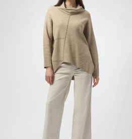 Joseph Ribkoff Joseph Ribkoff Oatmeal Knit Asymmetrical Pullover Sweater