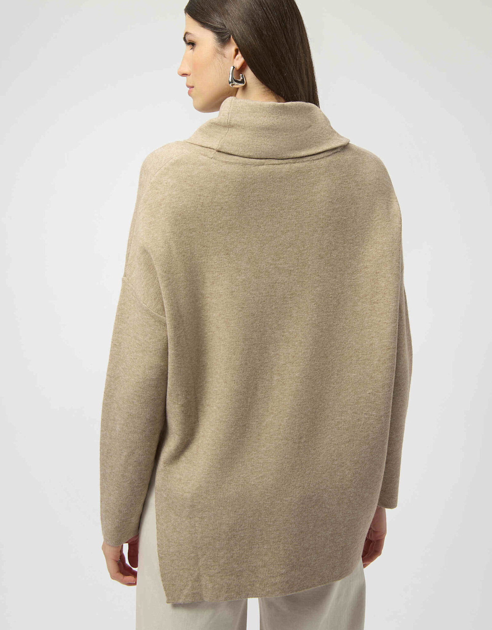 Joseph Ribkoff Joseph Ribkoff Oatmeal Knit Asymmetrical Pullover Sweater