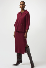 Joseph Ribkoff Joseph Ribkoff Merlot Knit Boxy Pullover w/Polo Collar Sweater