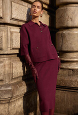 Joseph Ribkoff Joseph Ribkoff Merlot Knit Boxy Pullover w/Polo Collar Sweater