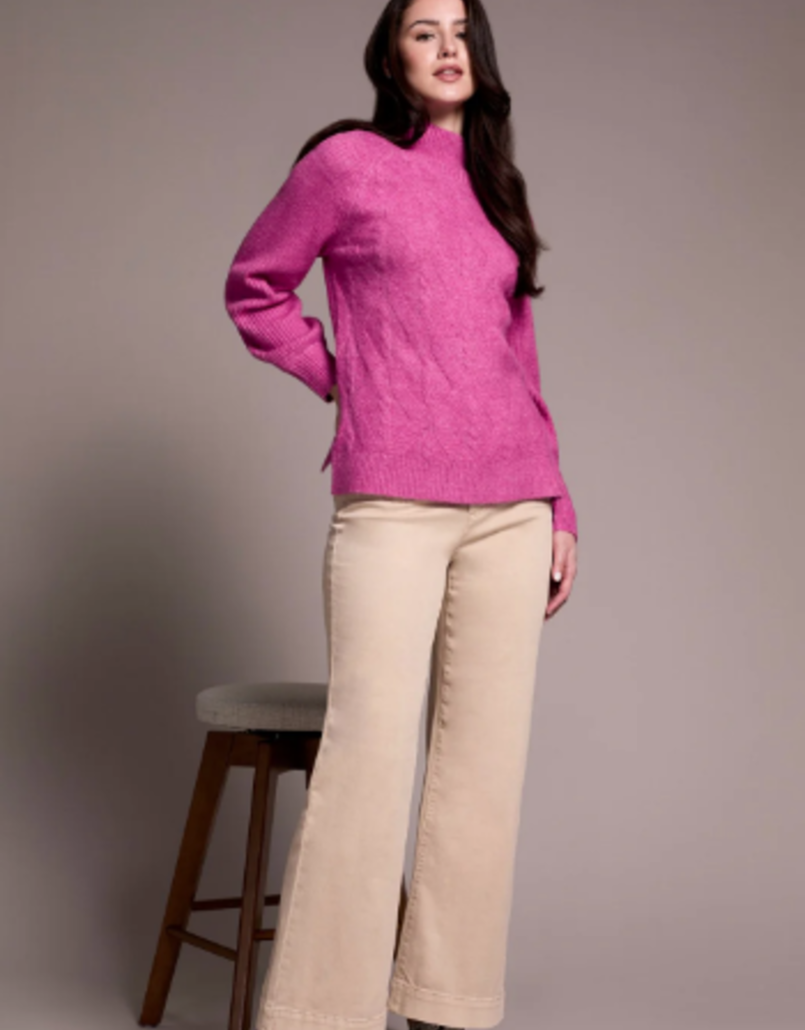 Tribal Tribal Cameo L/S Mock Neck Sweater CC