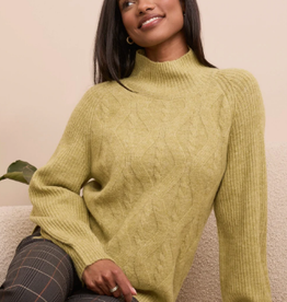 Tribal Tribal Leek L/S Mock Neck Sweater CC