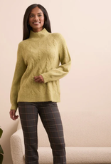 Tribal Tribal  Leek L/S Mock Neck Sweater CC