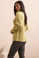 Tribal Tribal  Leek L/S Mock Neck Sweater CC