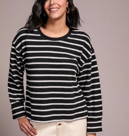 Tribal Tribal  Black L/S Crew Neck Top W/Cuff AO Tribal Tribal  Black L/S Crew Neck Top W/Cuff AO